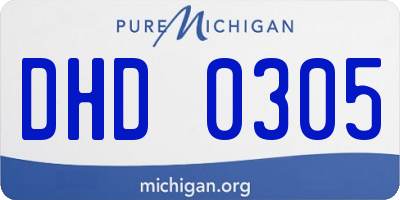 MI license plate DHD0305