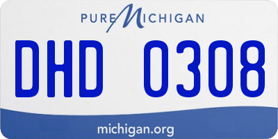 MI license plate DHD0308