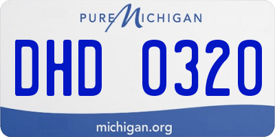 MI license plate DHD0320