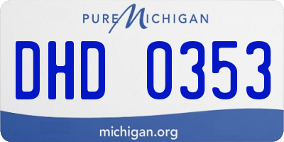 MI license plate DHD0353