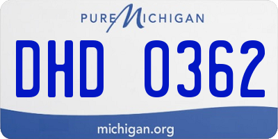 MI license plate DHD0362