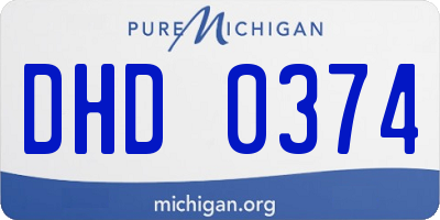 MI license plate DHD0374
