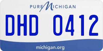 MI license plate DHD0412