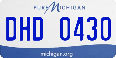 MI license plate DHD0430