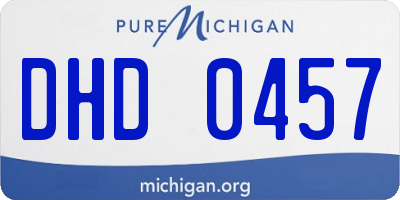 MI license plate DHD0457