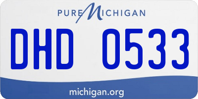 MI license plate DHD0533
