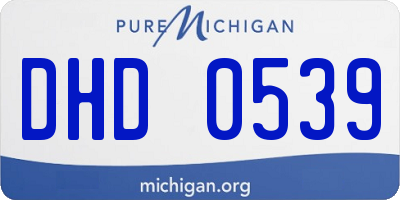 MI license plate DHD0539