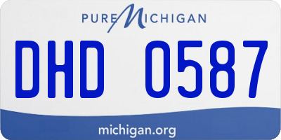 MI license plate DHD0587