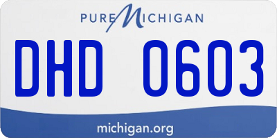 MI license plate DHD0603