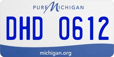 MI license plate DHD0612