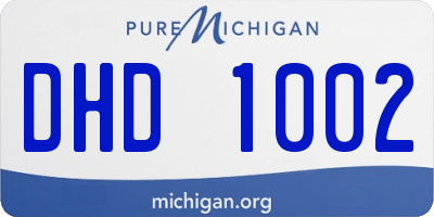 MI license plate DHD1002