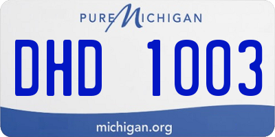 MI license plate DHD1003