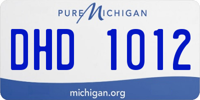 MI license plate DHD1012