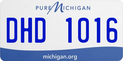 MI license plate DHD1016