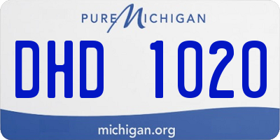 MI license plate DHD1020
