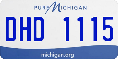 MI license plate DHD1115