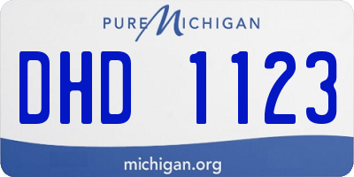 MI license plate DHD1123