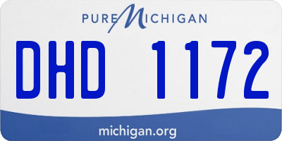MI license plate DHD1172