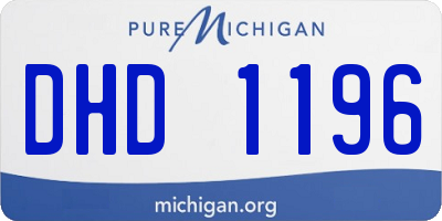 MI license plate DHD1196
