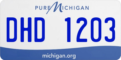 MI license plate DHD1203