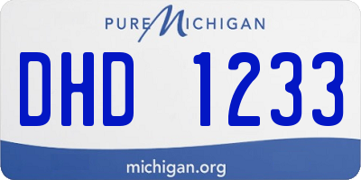 MI license plate DHD1233