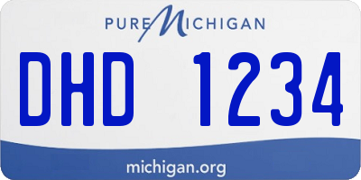 MI license plate DHD1234