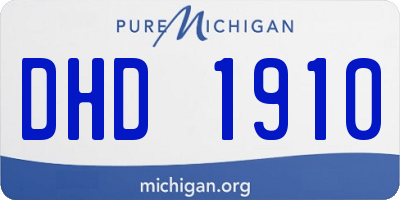 MI license plate DHD1910