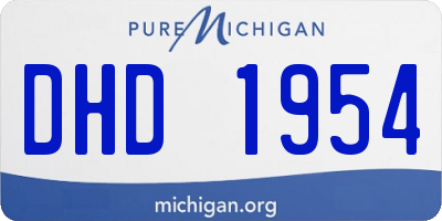 MI license plate DHD1954