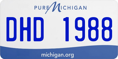MI license plate DHD1988
