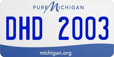 MI license plate DHD2003