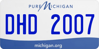 MI license plate DHD2007
