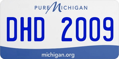 MI license plate DHD2009