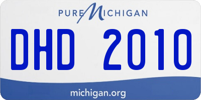 MI license plate DHD2010