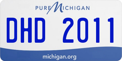 MI license plate DHD2011
