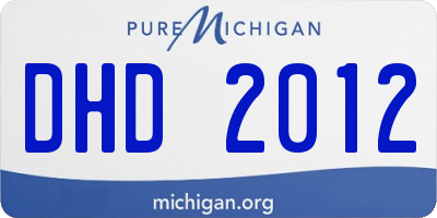 MI license plate DHD2012