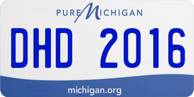 MI license plate DHD2016