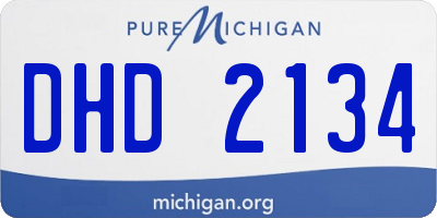 MI license plate DHD2134