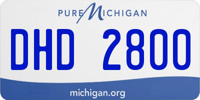 MI license plate DHD2800