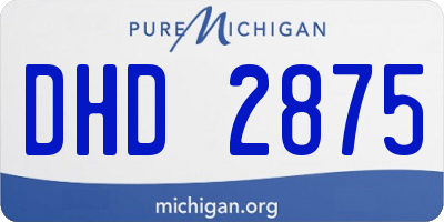 MI license plate DHD2875