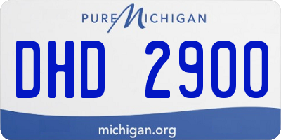 MI license plate DHD2900