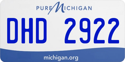 MI license plate DHD2922
