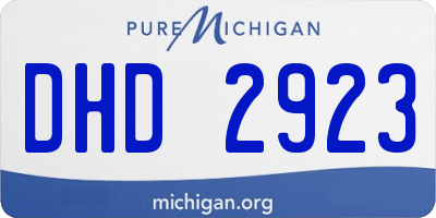 MI license plate DHD2923