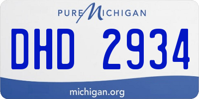 MI license plate DHD2934