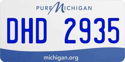 MI license plate DHD2935