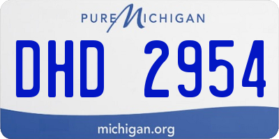 MI license plate DHD2954