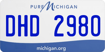 MI license plate DHD2980