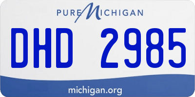 MI license plate DHD2985