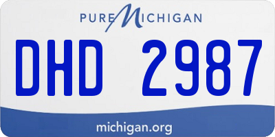 MI license plate DHD2987