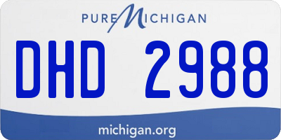 MI license plate DHD2988