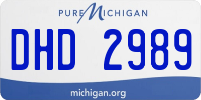 MI license plate DHD2989
